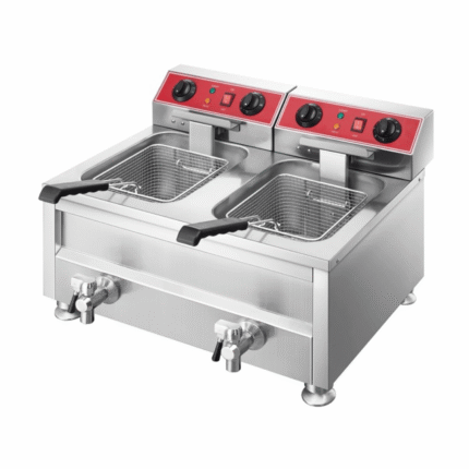 قلاية كهربائية حوضين 2×10 لتر مع حنفية